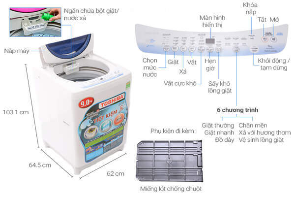 Máy giặt toshiba A800 cực đẹp